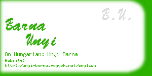 barna unyi business card